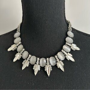 White House Black Market Silver Statement Necklace